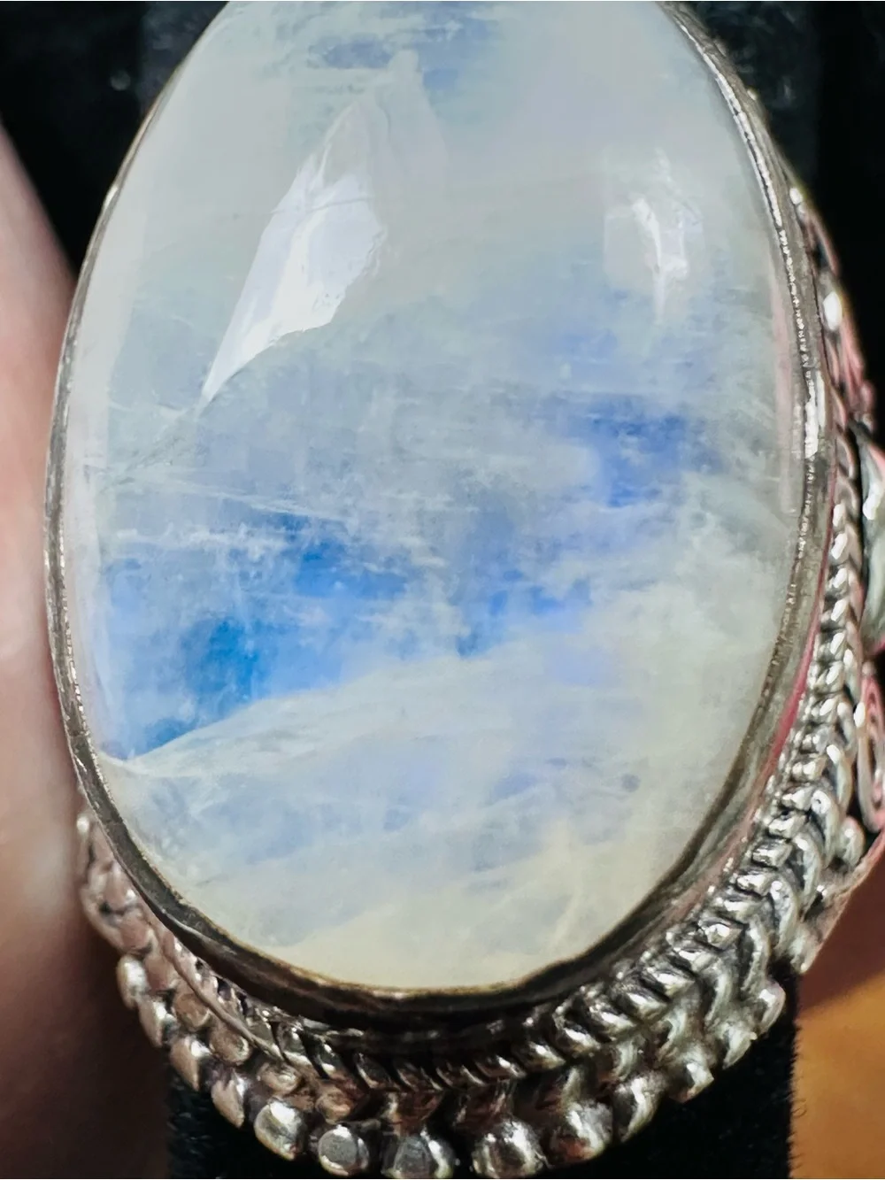 Handmade Rainbow Moonstone Statement Ring | Sterling Silver | One of a Kind